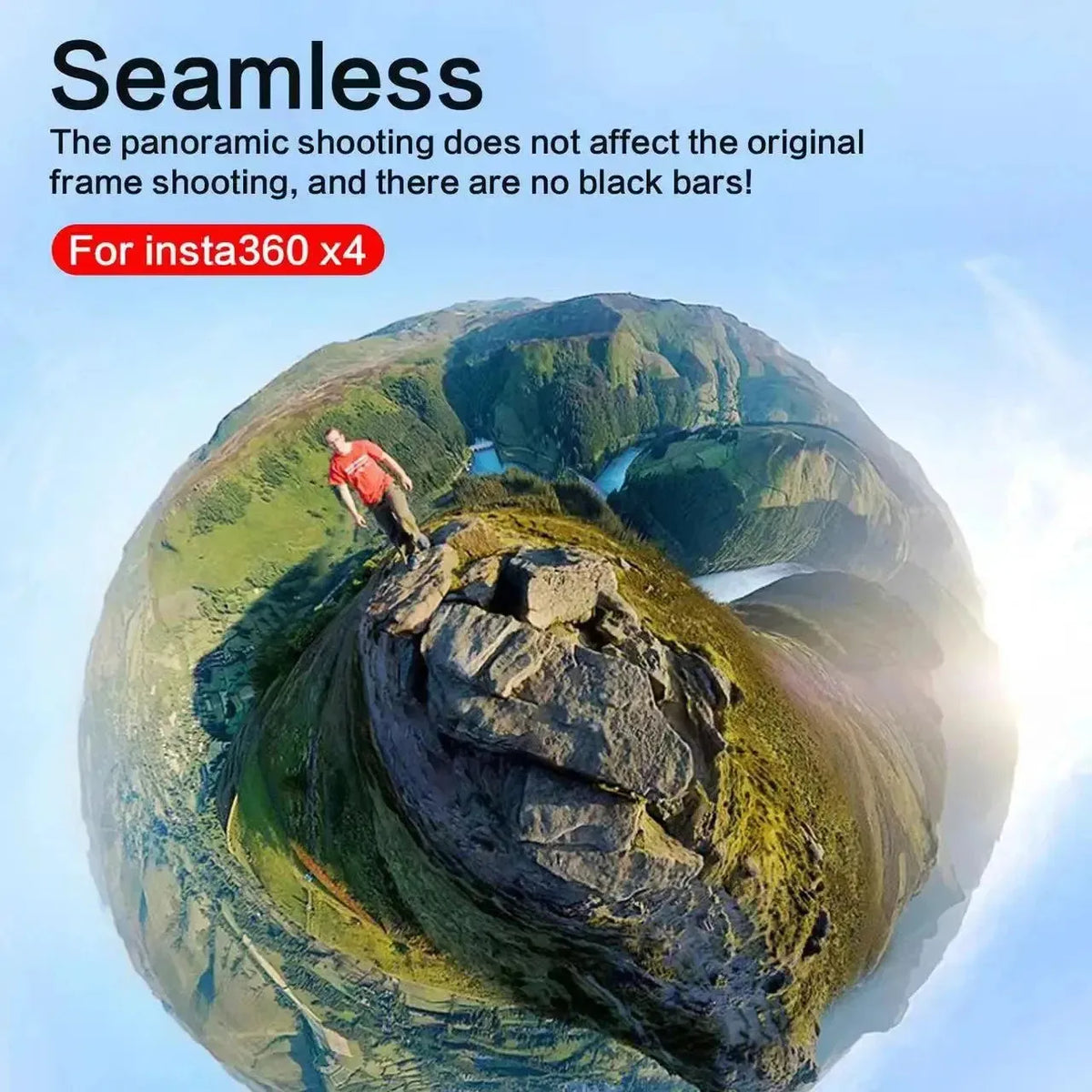 Insta360 X4 lens protective glasses in rotating glass and plastic with two protective mirrors