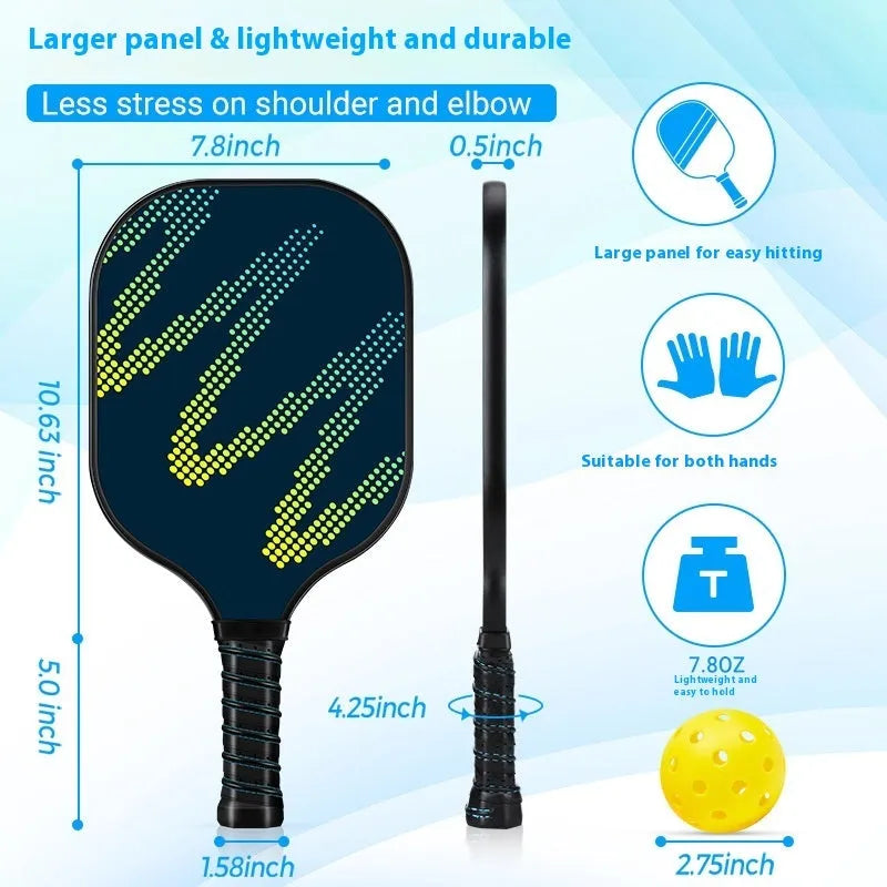 A single high-density fibreglass table tennis racket for outdoor sports use.