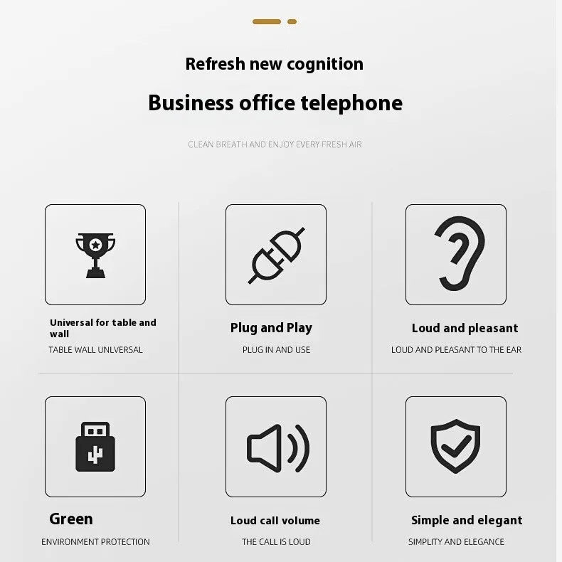 Digital wireless DECT phone with handset and base for business or home use, supporting table and wall mounting