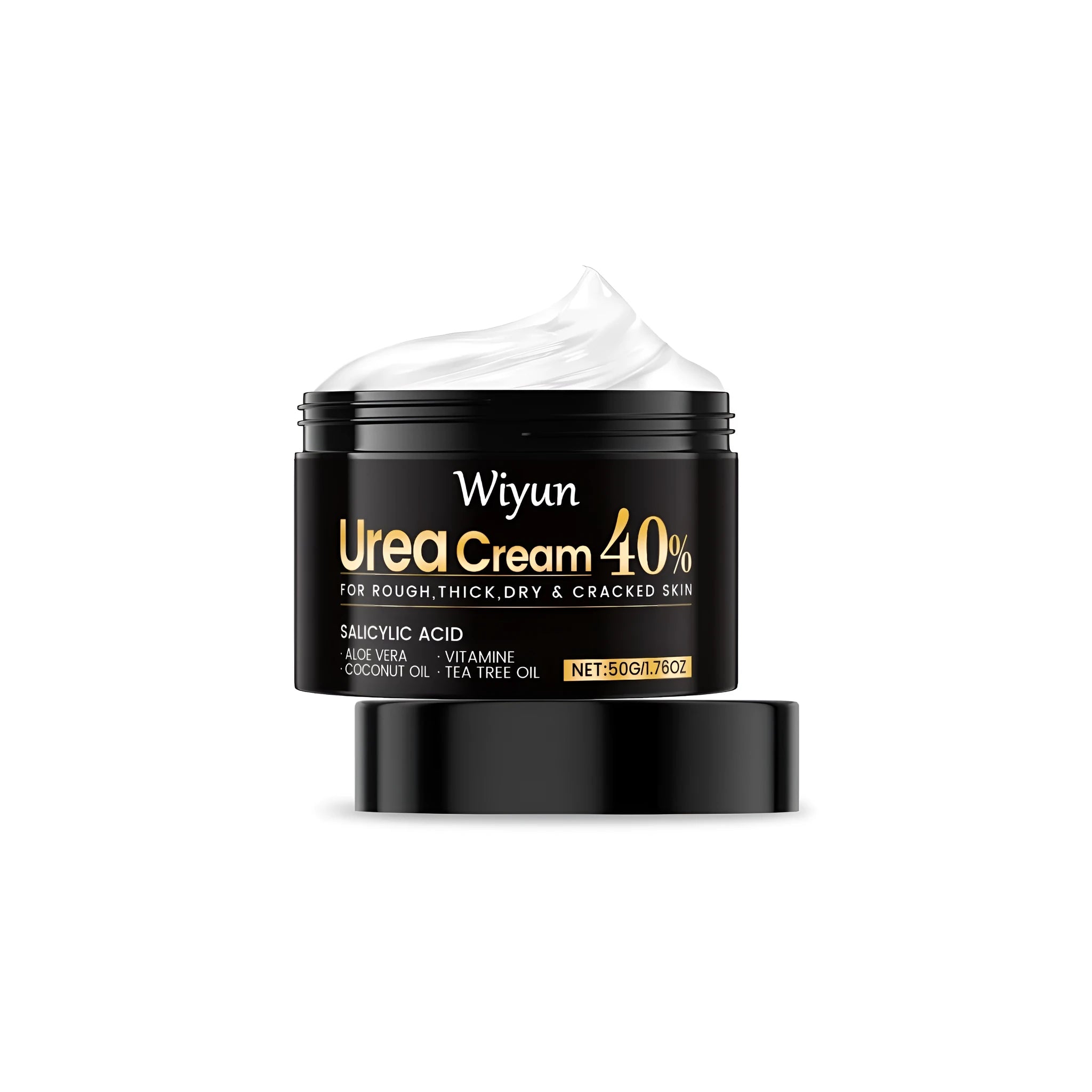 50g jar of urea and salicylic acid hand and foot treatment cream for dry skin.