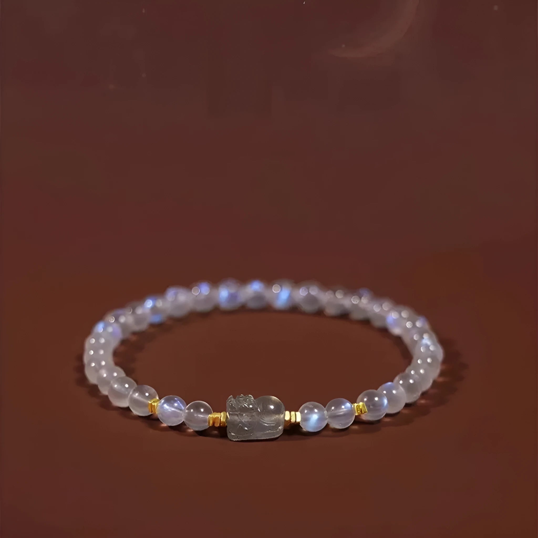 Moonstone zodiac bracelet with animal charm and national style design for women