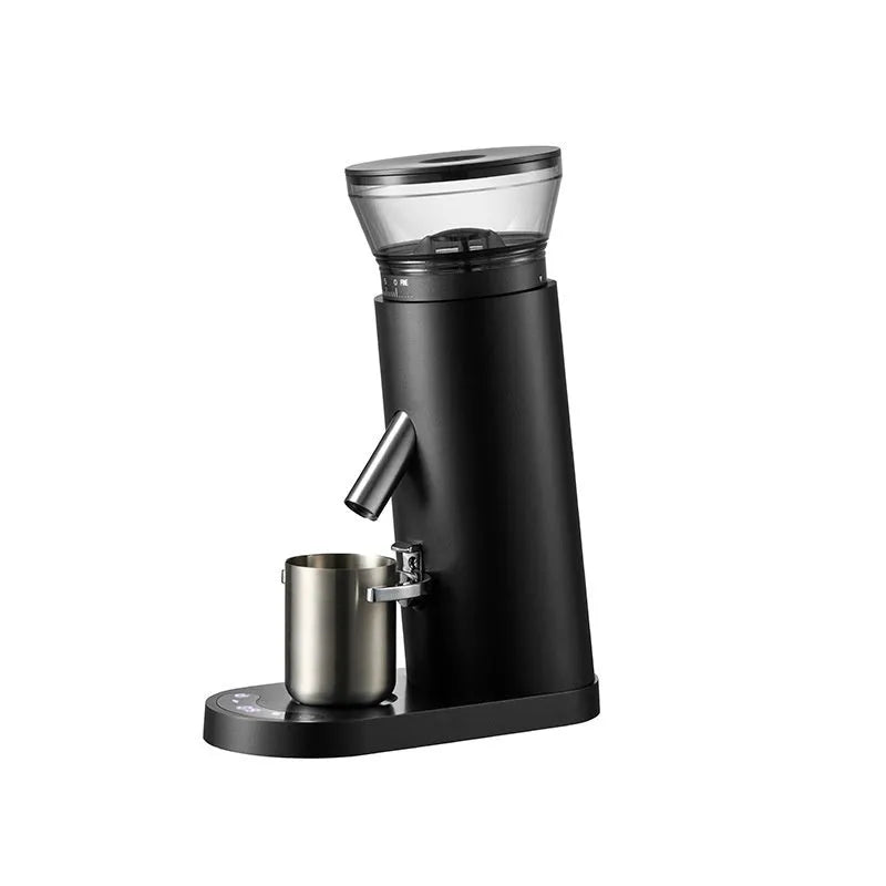 Portable electric coffee grinder with stainless steel body and 0.5L reservoir capacity