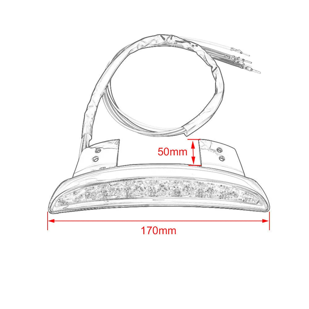 Motorcycle LED rear lamp brake taillight in gray five lines finish for modified XL883 1200