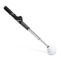 Telescopic stainless steel golf swing trainer shown extended, in black colour.