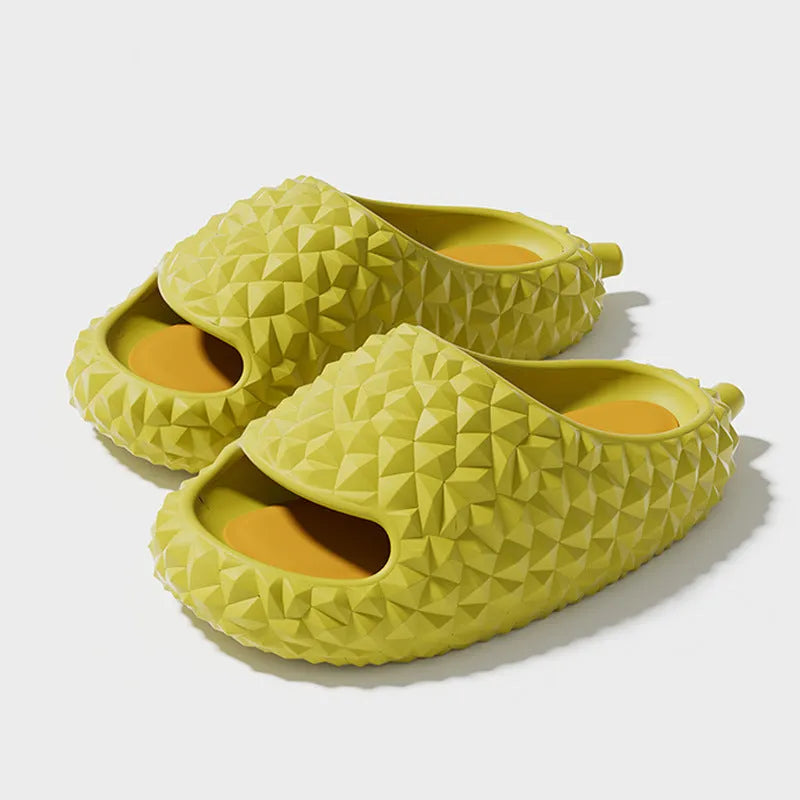 Durian slippers peep-toe EVA bathroom flip-flops in golden pillow yellow with non-slip sole