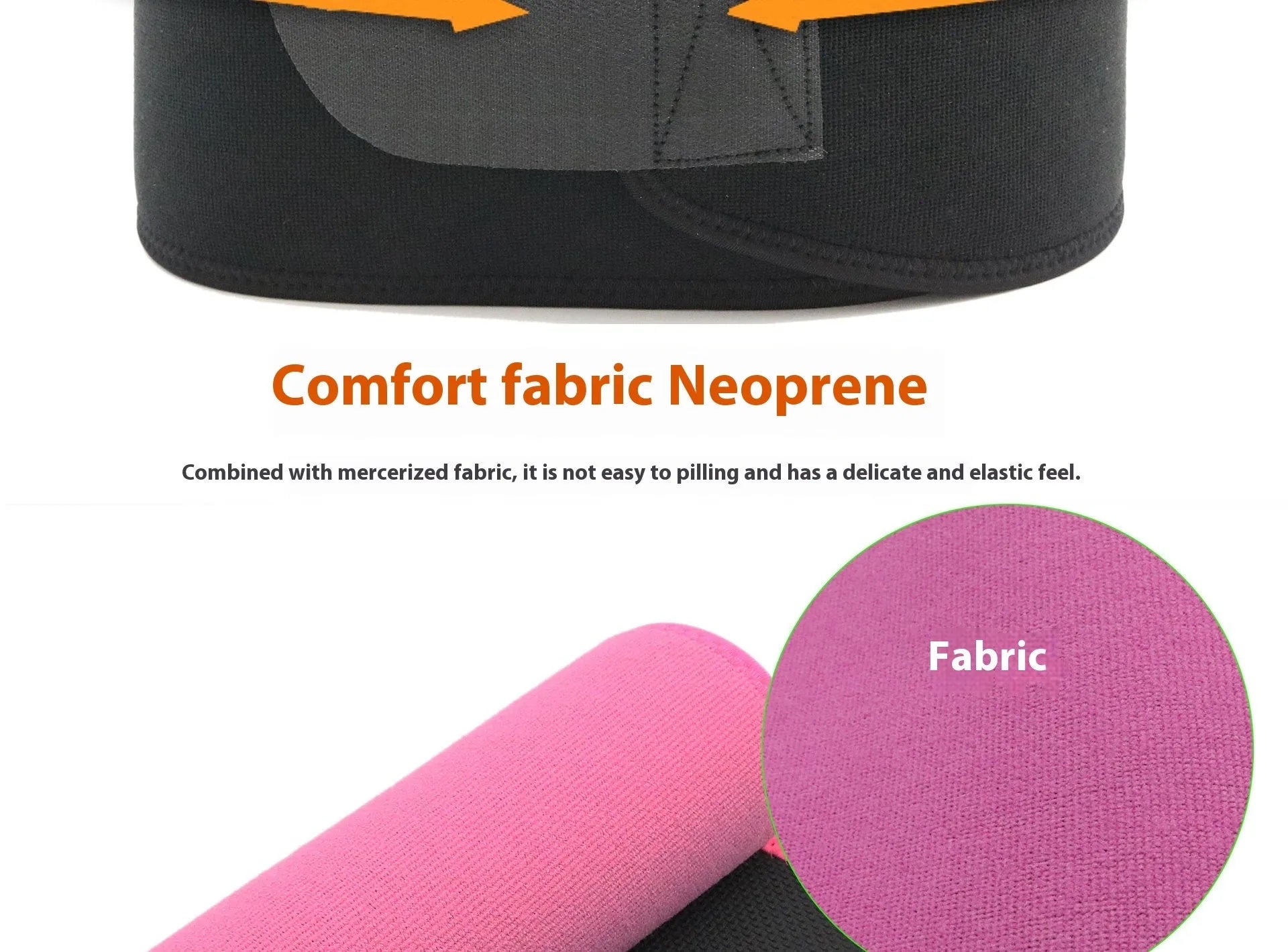 Adjustable neoprene fitness lumbar support belt in black, shown wrapped.