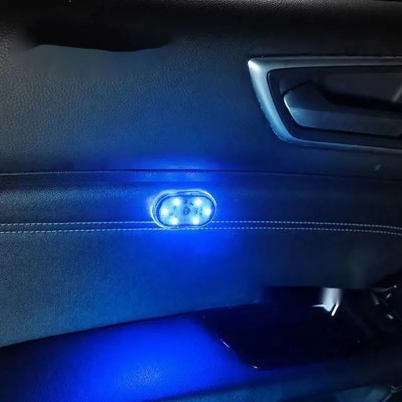 Car interior LED lighting strip with touch control and four colour options on aluminium base plate