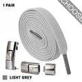 Press lock elastic no-tie shoelaces in 8mm widened flat design on a sneaker