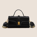 Brown Cambridge leather messenger bag with lock closure showing clamshell opening and internal organisers