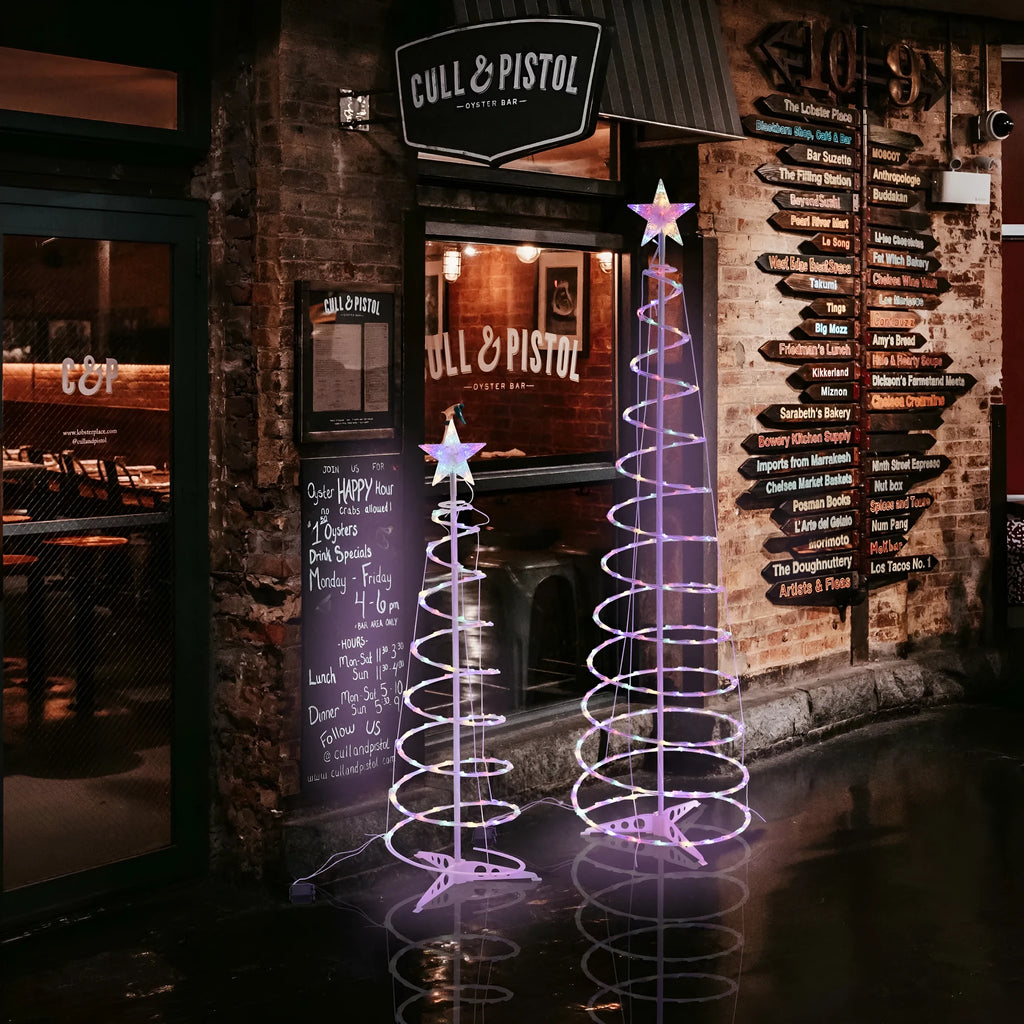 6FT spiral Christmas tree LED lights with remote control for indoor outdoor holiday decoration