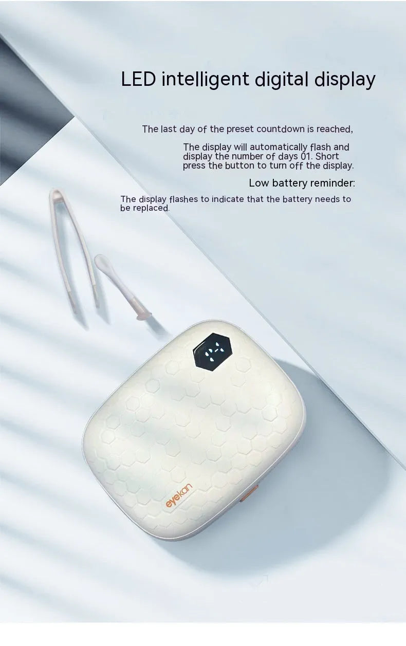 Pearl White automatic ultrasonic flushing instrument for cleaning invisible glasses.