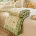 Pure cotton printed duvet quilt in yellow with colourful smiling face pattern, available in 180x220cm