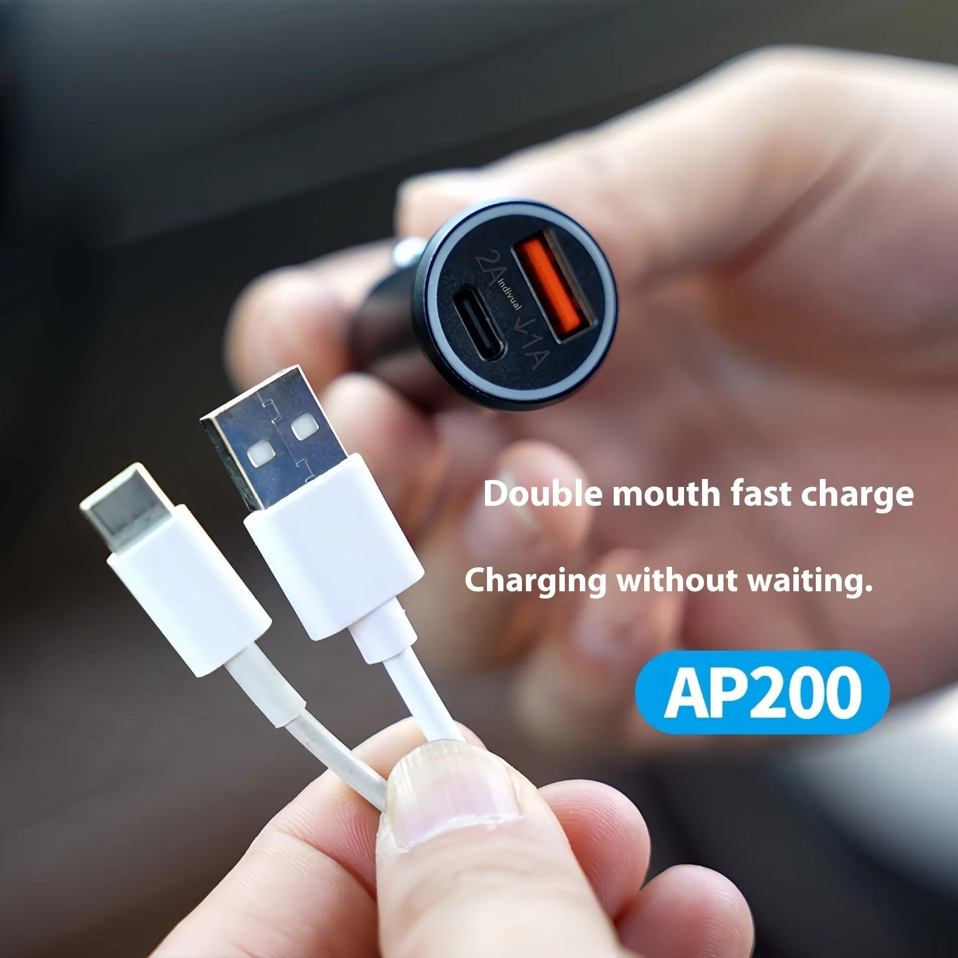Black ABS plastic car charger GPS locator for vehicle tracking and anti-theft security.