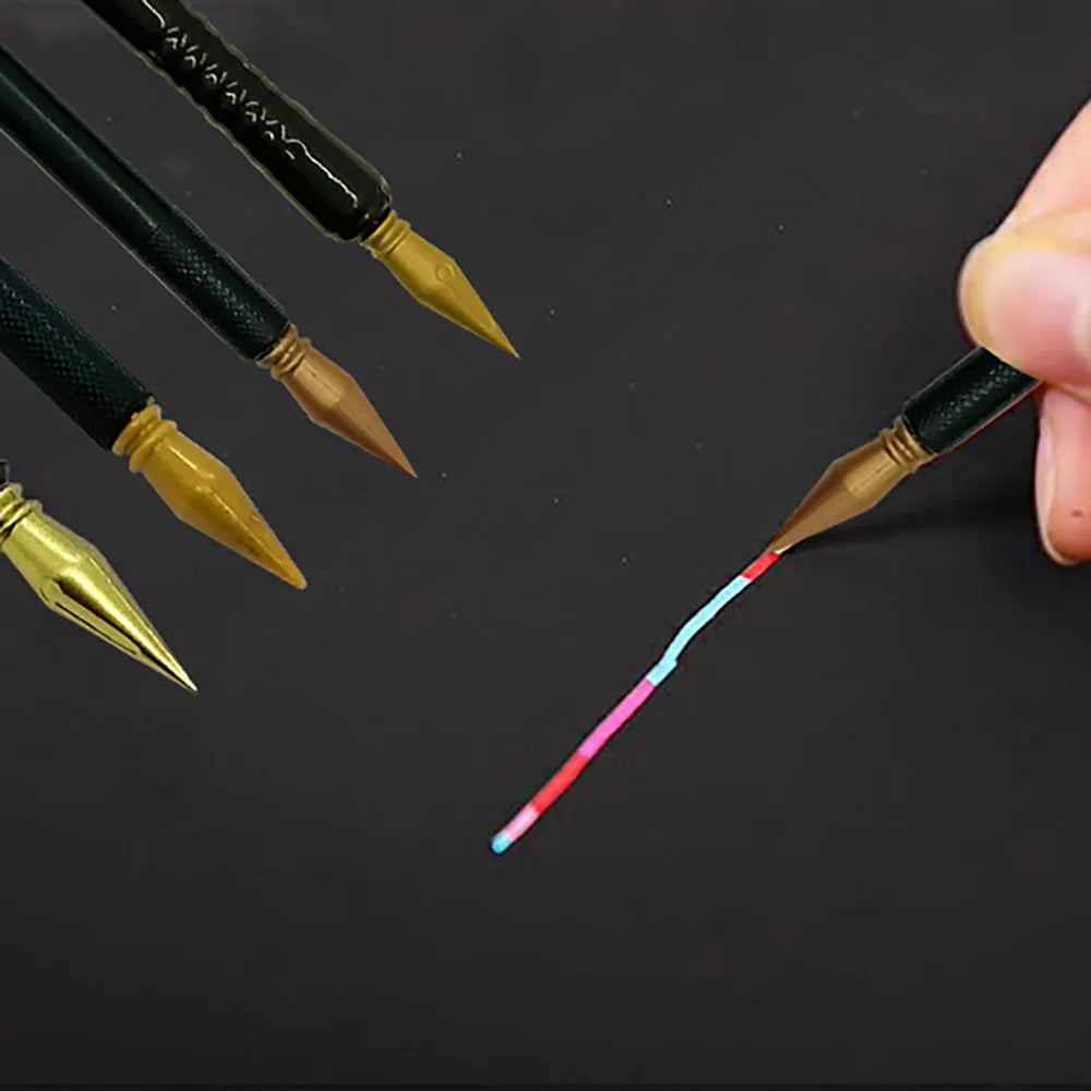 Children's scratch art brush pen with single scratching tip for craft activities