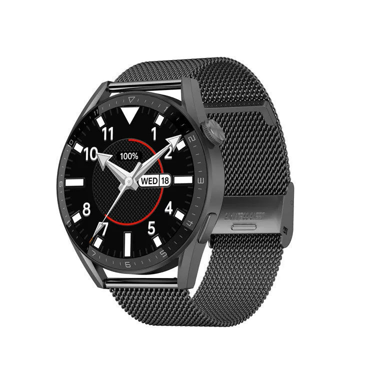 DT3 Series smartwatch with circular screen on silicone strap, showing heart rate monitoring display.
