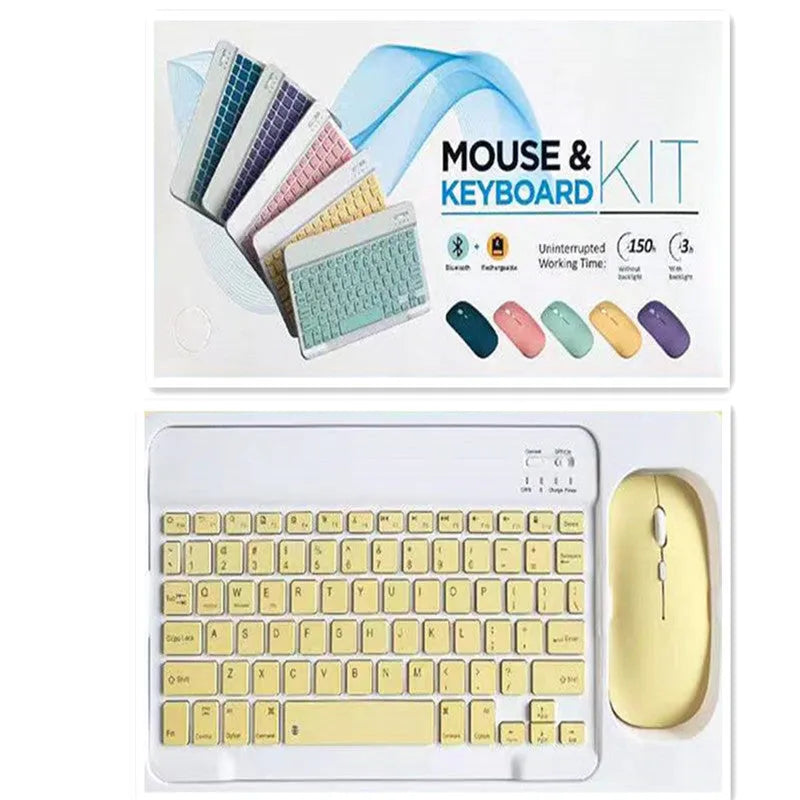 10-inch Bluetooth wireless keyboard and mouse set in selected colour with USB linker and battery