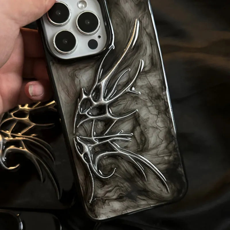 iPhone protective case with three-dimensional wings design in blurred wings colour for anti-drop protection