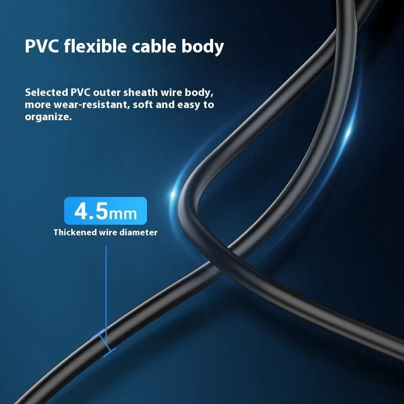 Black USB A male to AM female extension cable on a white background, showing straight head connectors.