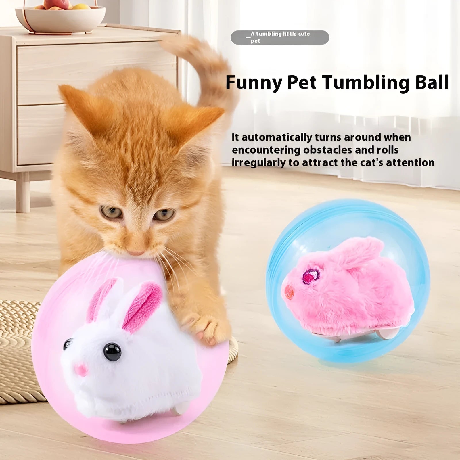 Hamster rolling ball toy with battery base and interchangeable plush shell designs