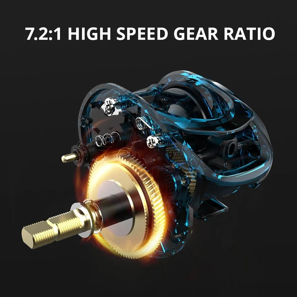 Lure fishing rod with drip wheel and rocking wheel line mechanism in fishing vessel