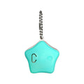 Blue rechargeable pendant light attached to dog collar for night-time walking visibility
