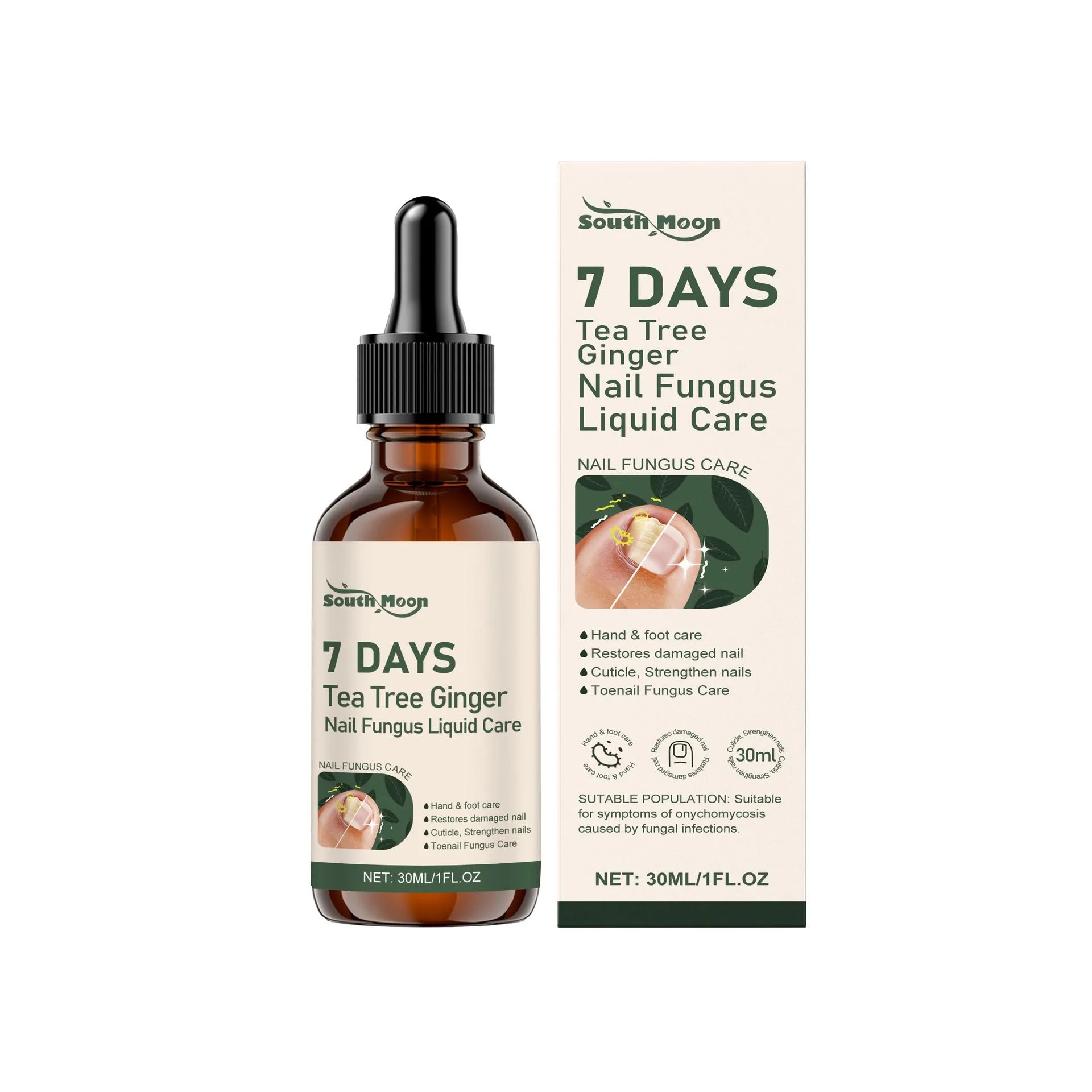 30ml nail care solution bottle with mild brightening and nourishing formula for daily nail maintenance