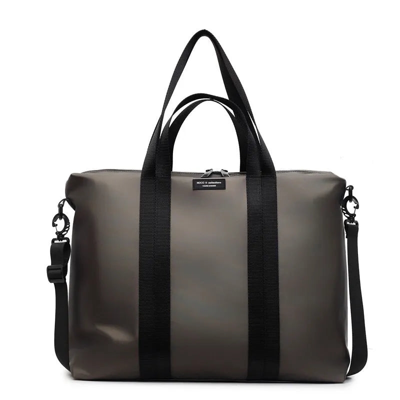 Lightweight Oxford cloth travel tote bag in black, grey, or champagne colour
