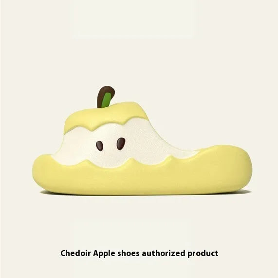 EVA cartoon fruit flip flop slippers in light pink colour with thick sole
