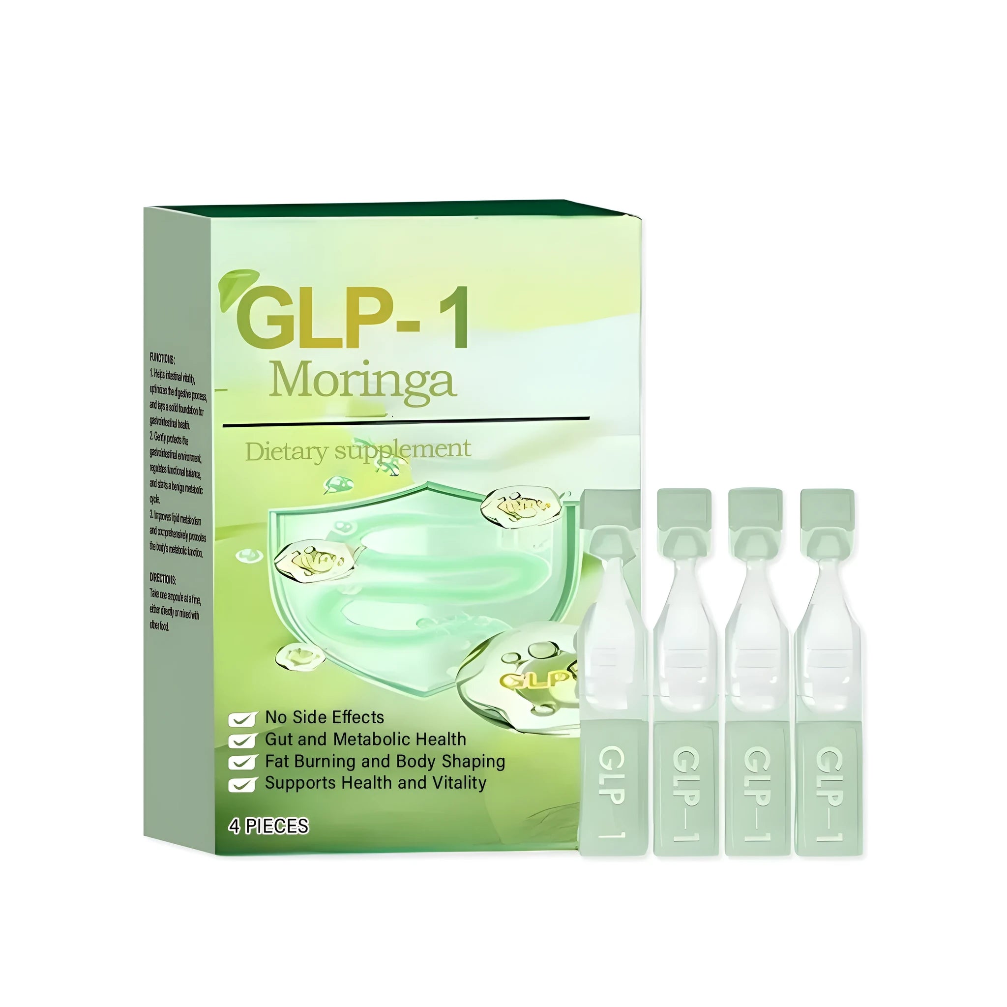 Gastrointestinal decompression care drops pack containing four pieces with gluconic acid lactone, vitamin B1, and mint extract