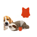 Sloth-coloured pet soothing plush toy with heartbeat device on soft surface