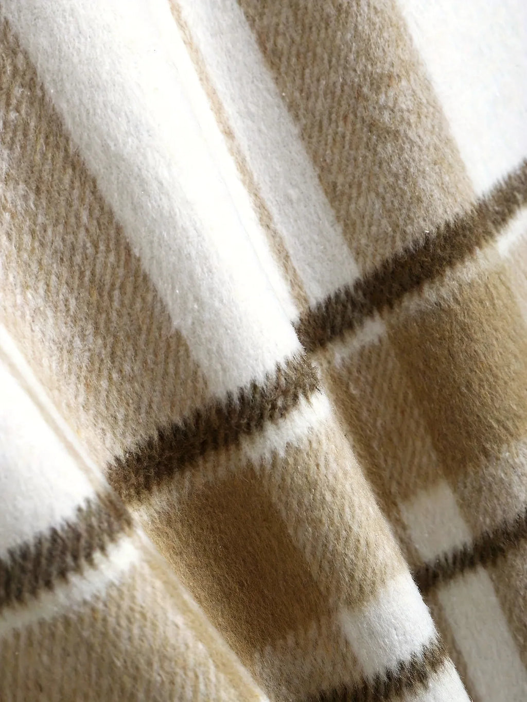 Men's plaid cardigan shirt, long sleeve, loose fit, dark khaki cloth colour, spandex fabric, sizes S-XXL