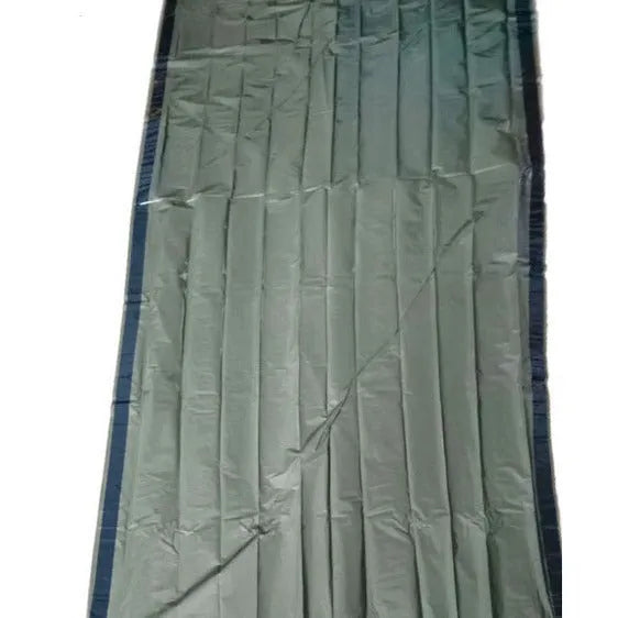 Emergency sleeping bag with aluminium film lining, envelope structure, 93x210cm, orange or green, with drawstring bag and whistle