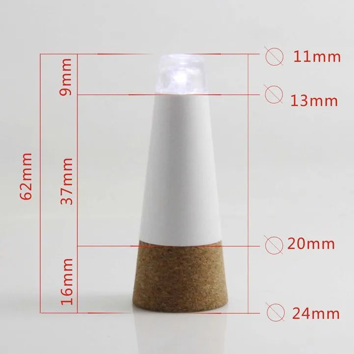 Plastic rechargeable LED luminous cork light for bottle top decoration.