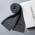 Men's wool knitted scarf with lattice pattern 180cm length 30cm width winter wrap