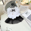 White polyester waltz gauze skirt for a small dog, shown in a princess style.