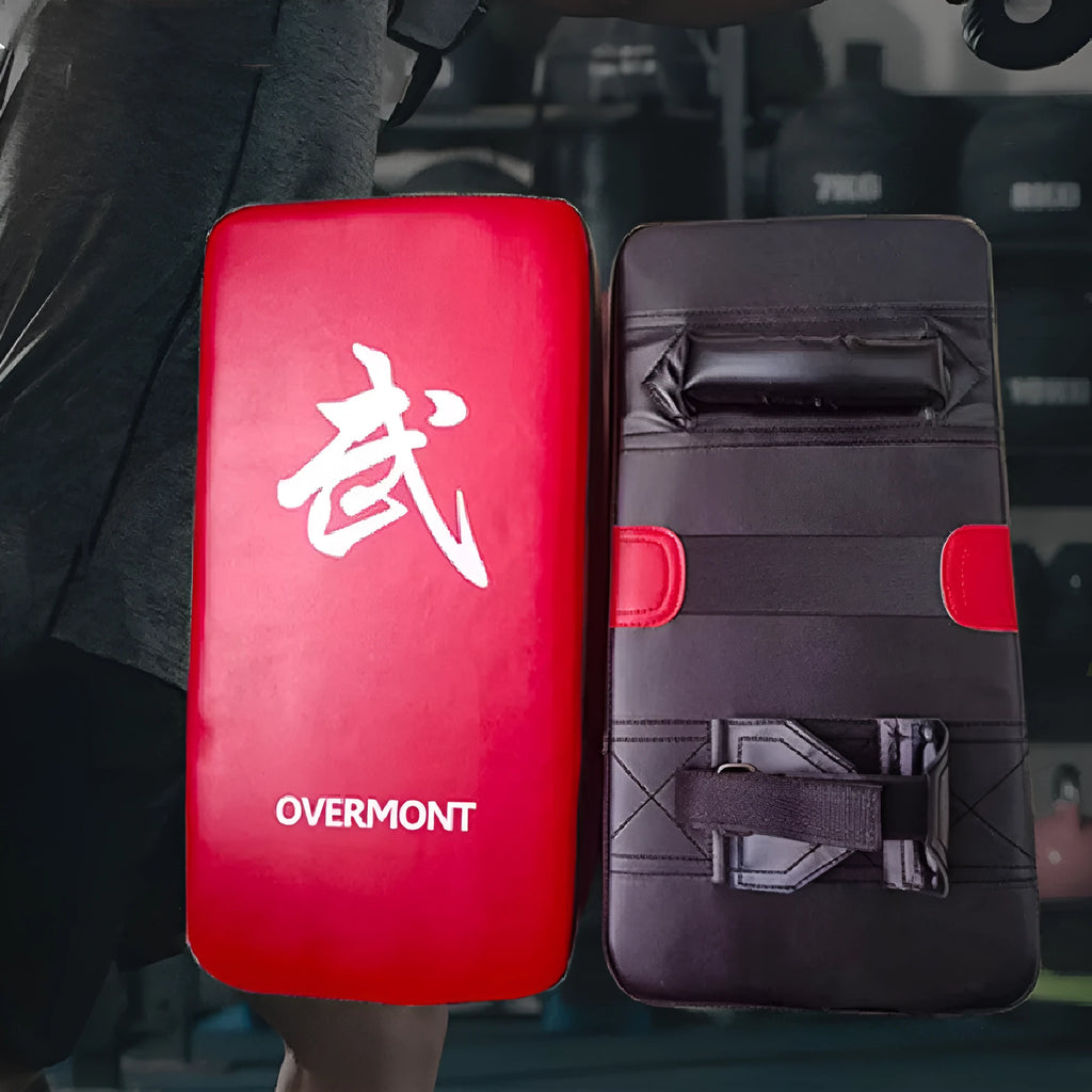 Red martial arts kick target for boxing training with hand-sewn construction and anti-knock design
