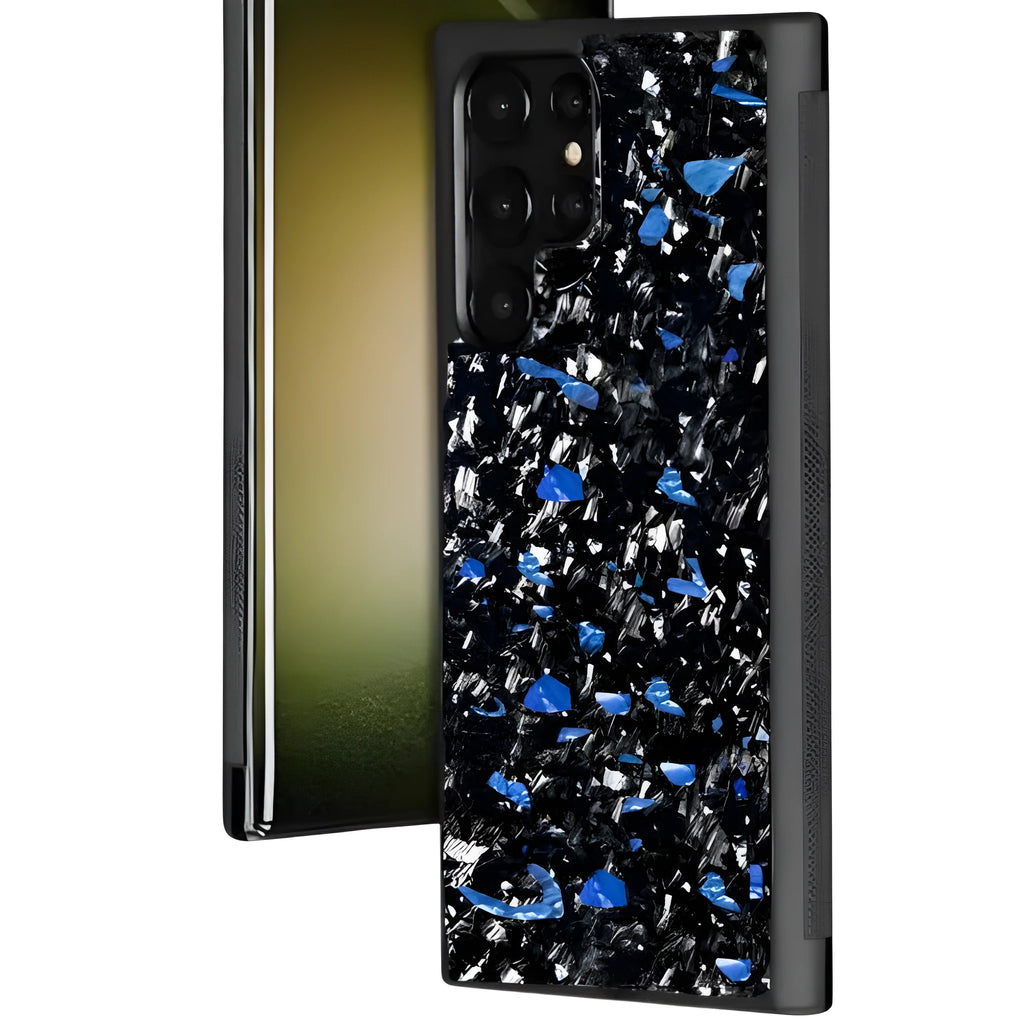Samsung Galaxy phone case with forged carbon fibre pattern for S20 S21 S23 FE models