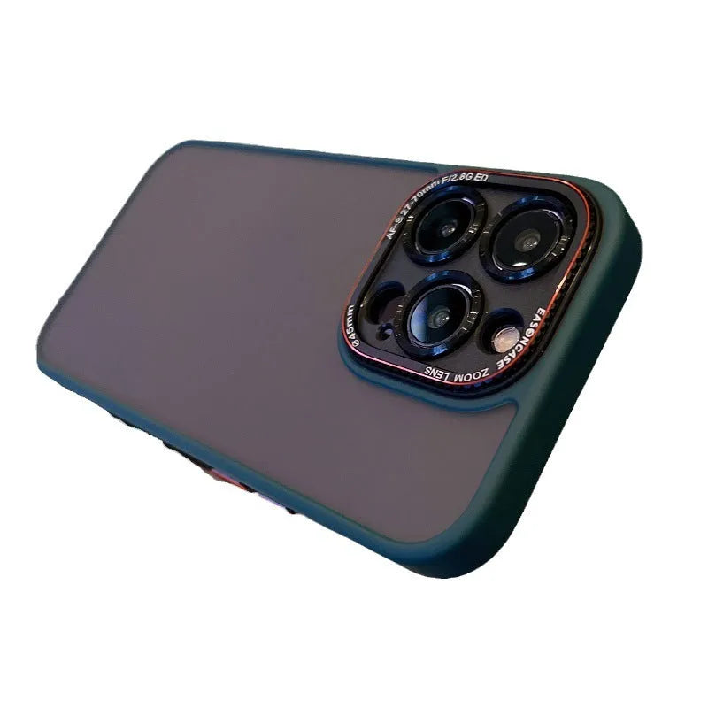 Frosted Lycra TPU PC phone case for iPhone 15 series with fall protection, black colour