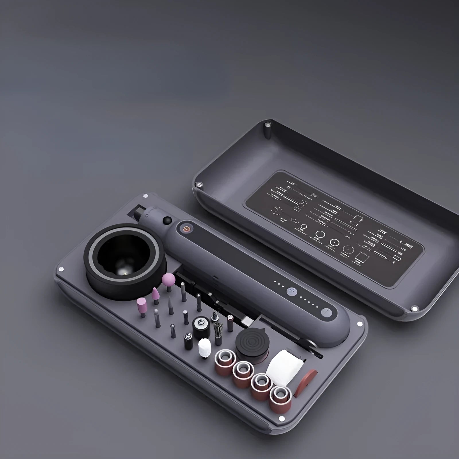 Compact electric grinder set with speed control for carving drilling polishing cutting