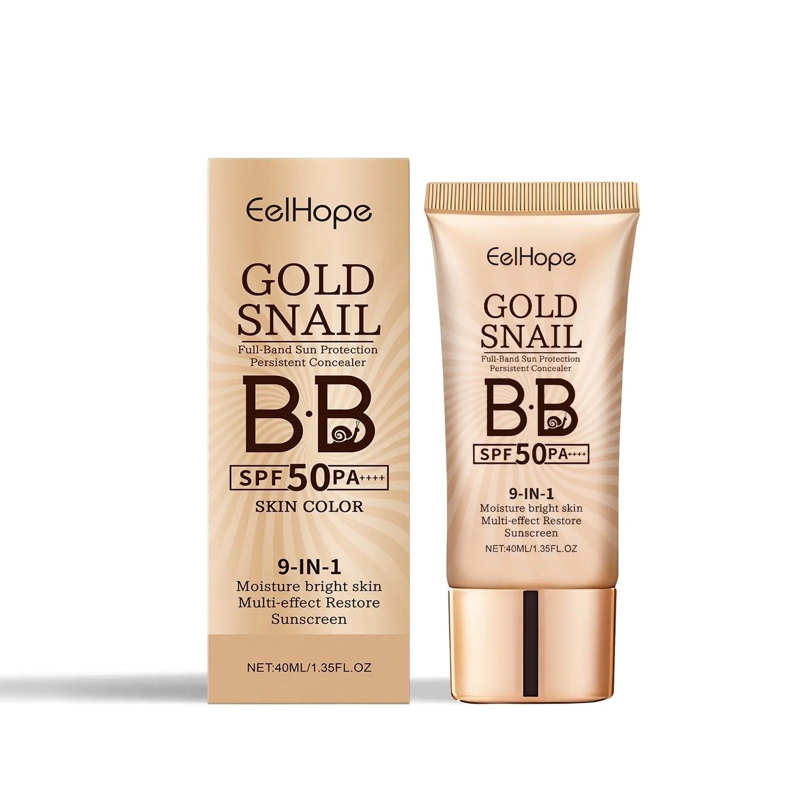 Golden Snail Sunscreen BB Cream 40ml tube in natural colour with SPF protection