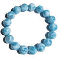 Blue bodhi bracelet with natural crystal sea-pattern stone centrepiece and pearl details in Maillard style