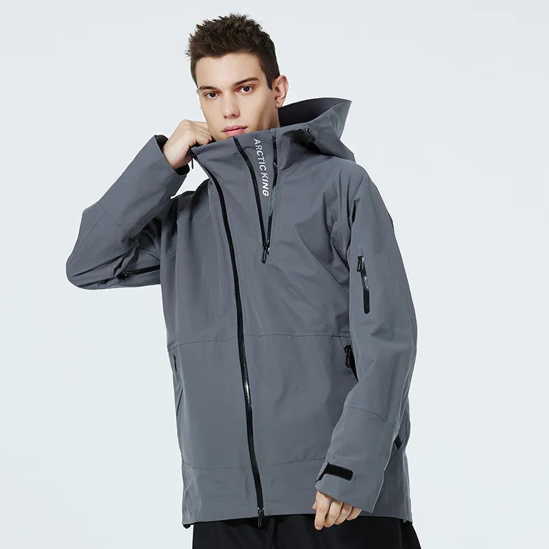 Unisex thin double plate ski suit in yellow, black, grey or liner colour for winter sports.
