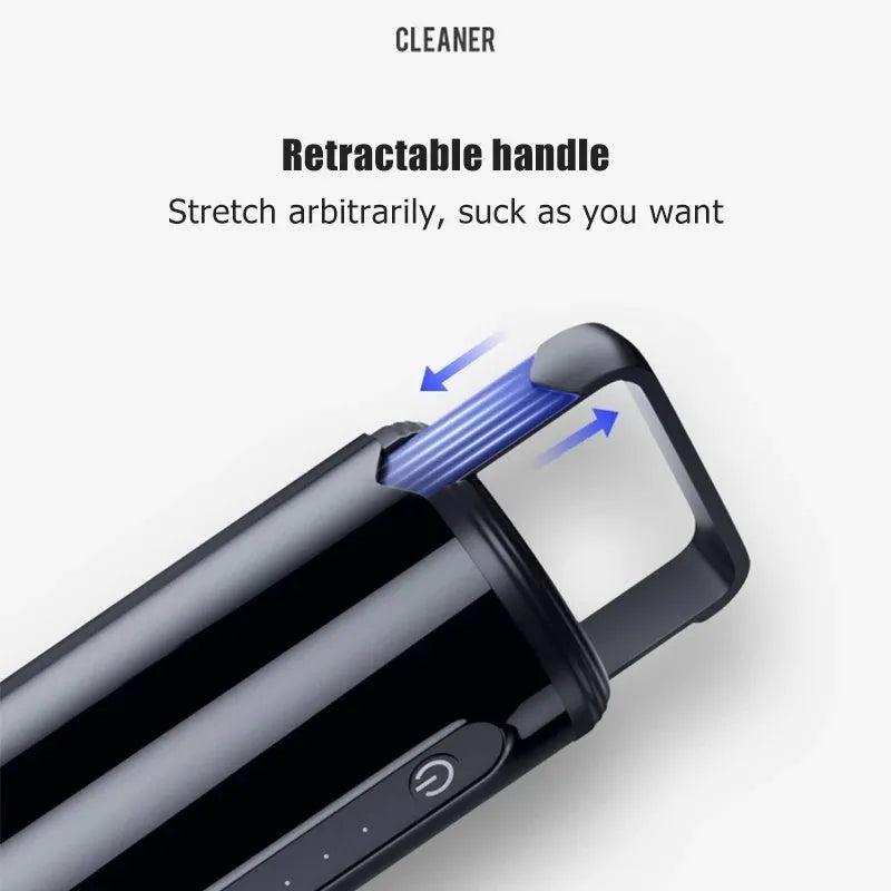 Wireless rechargeable car vacuum cleaner with 8000pa suction, ABS body, brush and long nozzles
