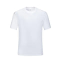 Men's slim fit black cotton short sleeve t-shirt on a hanger.