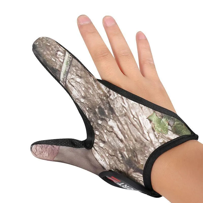 Two-finger fishing glove in diving cloth with microfiber palm, available in multiple colours