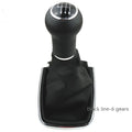 Volkswagen Mk4 6-speed manual gear shift knob with silver frame and black line detailing