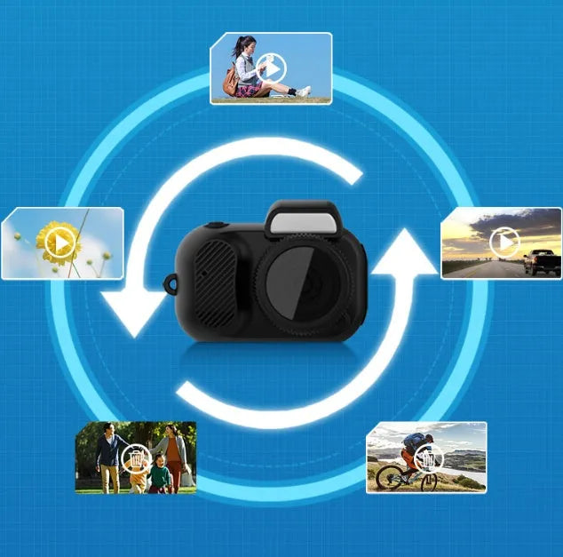 Black Y3000 HD outdoor sports camera with display screen showing recorded footage