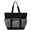 Women's lightweight oxford cloth travel and gym bag in grey colour with letter pattern
