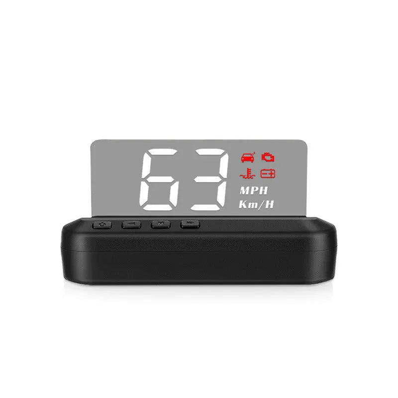 Black car head up display projector with OBD connection and 2 inch screen