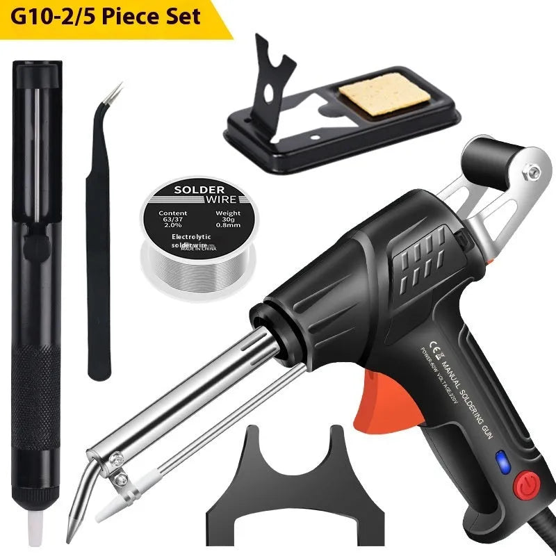 Black alloy G102 soldering gun from 5-piece kit with CN, EU, US voltage options